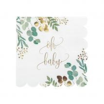 Décoration Oh Baby pour fête de naissance (16 serviettes)