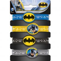 Décorations pour anniversaire thème Batman (4 bracelets)