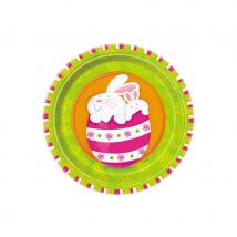 Décorations petit lapin pour anniversaire (8 assiettes de 18cm)
