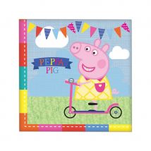 Déco Peppa Pig pour table d'anniversaire (16 serviettes de 16,5cm)