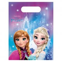 Déco Reine des Neiges Flocons pour anniversaire (6 sacs cadeaux)
