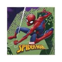 Déco Spiderman à l'action pour table anniversaire (20 serviettes)