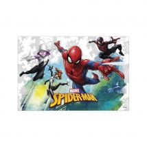 Déco Spiderman à l'action pour table anniversaire (Nappe de 120 x 180cm)