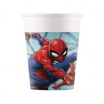 Déco Spiderman compostable pour anniversaire (8 gobelets)