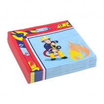 Décos Sam le pompier pour table d'anniversaire (20 serviettes)
