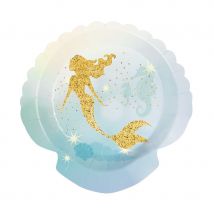 Décoration sirène pour table d'anniversaire (6 assiettes)