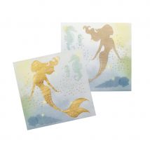 Décoration sirène pour table d'anniversaire (12 serviettes)
