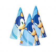 Décoration Sonic pour anniversaire (6 chapeaux)
