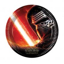 Décorations star wars 7 d'anniversaire (8 assiettes)