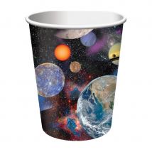 Décor thème espace pour table d'anniversaire (8 gobelets)