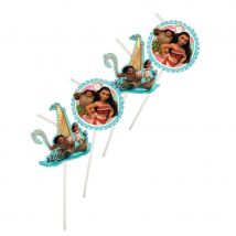 Décoration Vaiana pour table d'anniversaire (6 pailles)