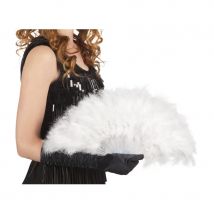 Eventail à plumes de 25cm (Blanc)