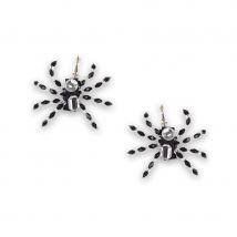 Elegants bijoux araignée noire et argentée (Boucles d'oreilles)
