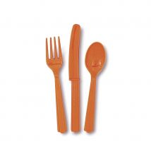 Ensemble de couverts en plastique (Orange)