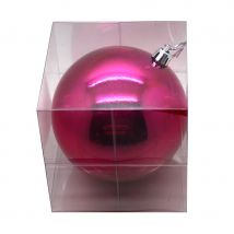 Grosse boule de noel bleue brillante de 20cm (FUCHSIA)