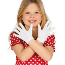 Gants courts pour petite fille noirs ou blancs (Blanc)