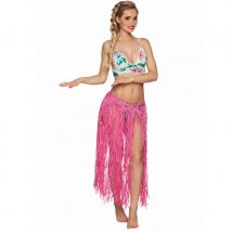 Jupe longue hawaïenne en raphia pour adulte (Rose)