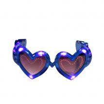 Lunettes coeur Led (Bleues)