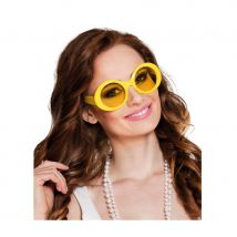 Lunettes ovales de style disco pour femme (Jaune)