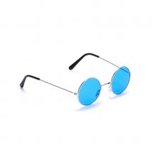 Lunettes rondes et colorées de hippie (Bleu)