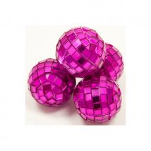 Mini boules à facettes de 3.5cm (Fuchsia)