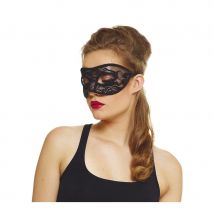 Masque loup recouvert de dentelle (Noir)
