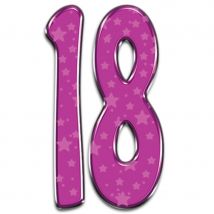 Nombre d'anniversaire géant en carton plat, 171cm (18 ans, violet)