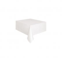 Nappe rectangulaire en plastique de 137 x 274 cm (Blanc)