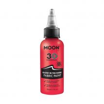 Peinture à paillettes phosphorescente pour textile (Rouge)