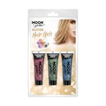 Paillettes cosmétiques en gel pour cheveux, 20ml (Rose, vert, bleu)