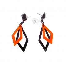 Paire de boucles d'oreilles losange (Orange)