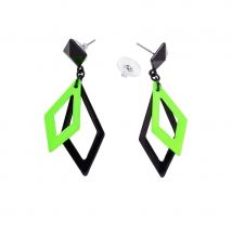 Paire de boucles d'oreilles losange (Vert)
