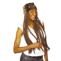 Perruque de longues dreadlocks avec bandana (Bandana marron)