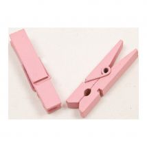 Petites pinces à linge en bois (Rose)