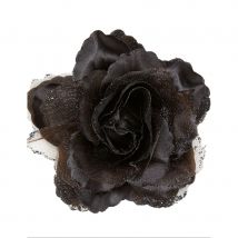 Rose pour cheveux de 10cm (Noire)