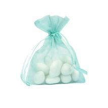 Sachet pour dragées en Organdi (Bleu)
