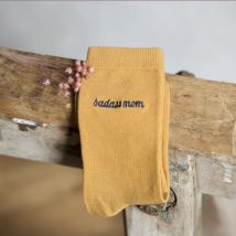 Chaussettes Femme "Badass Mom" - Taille Unique - Idée cadeau Noël - Cadeau Femme - Cadeau Maman - Affaire De Famille - Les Raffineurs