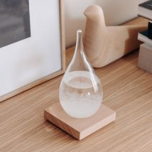 Baromètre à critaux Météo - Storm Glass - Bois - Idée cadeau Noël - Cadeau Homme - Cadeau Femme - Cadeau Papa - Cadeau Maman - Cadeau Crémaillère - 