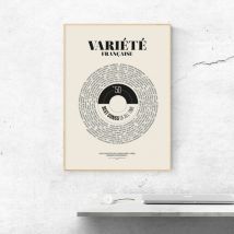 Affiche La playlist parfaite - Variété française - Idée cadeau Noël - Cadeau Homme - Cadeau Femme - Cadeau Papa - Cadeau Maman - Cadeau Crémaillère - 