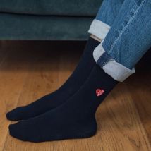 Chaussettes brodées Coeur Papa - Taille Unique - Idée cadeau Noël - Cadeau Homme - Cadeau Papa - Affaire De Famille - Les Raffineurs