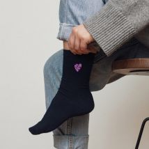 Chaussettes brodées Coeur Mama - Taille Unique - Idée cadeau Noël - Cadeau Femme - Cadeau Maman - Affaire De Famille - Les Raffineurs