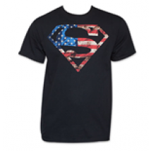 T-shirt Superman Patriotic American Flag Stars Stripes USA DC Comics