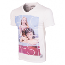 T-shirt col V George Best Mallorca 1969  // Blanc 100% coton