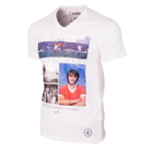 T-shirt col V Unbelievable George Best // Blanc 100% coton