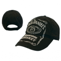 JACK DANIEL'S Casquette de Baseball Noir, Réglable, avec les mots Old No. 7, Logo en blanc