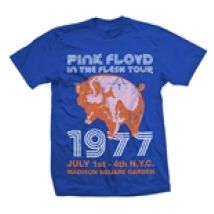 T-shirt Pink Floyd In The FLESH, Nyc 77 Tour Blu