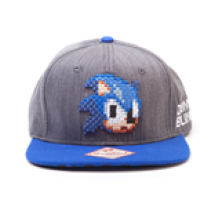 Casquette Sega Sonic The Hedgehog 2D Pixélisé Gris/Bleu
