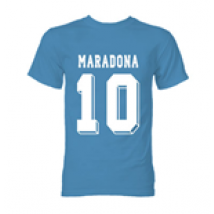 T-Shirt du Héros Diego Maradona (Bleu Ciel)