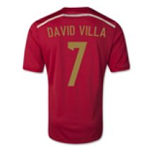 Maglia Spagna 2014-15 World Cup Home (David Villa 7) - da bambino