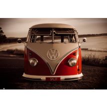 Poster Maxi Volkswagen Combi Rouge